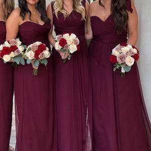 Amsale bridesmaid dress style G783C RUBY color